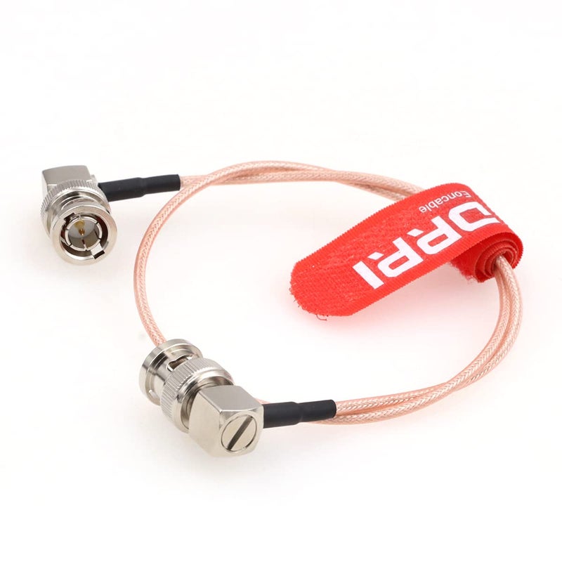 DRRI BNC Male Right Angle to BNC RG179 75ohm 3G HD SDI 4K Video Cable for Sony FS5 to Atomos Shogun Inferno (45CM) - Image 1
